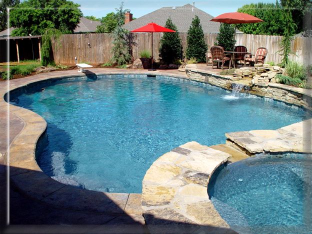 Swimming Pool With Outdoor Patio Umbrella