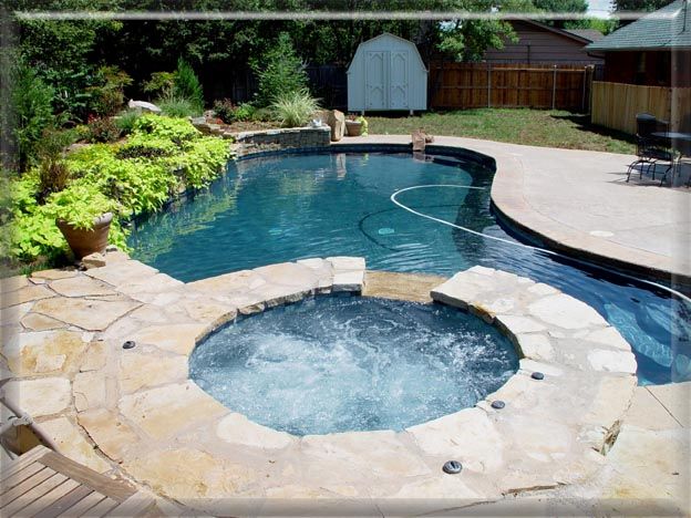 Swimming Pool With A Mini Circular Jacuzzi Pool