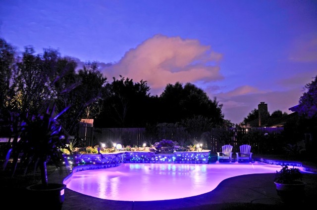 Night Look Of A Swimming Pool