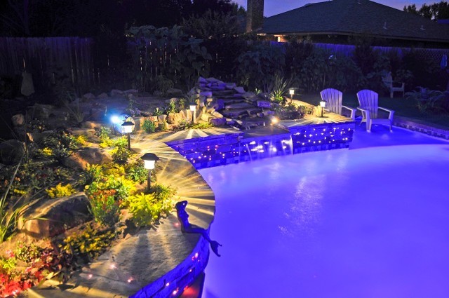 A Swimming Pool With LED Lights