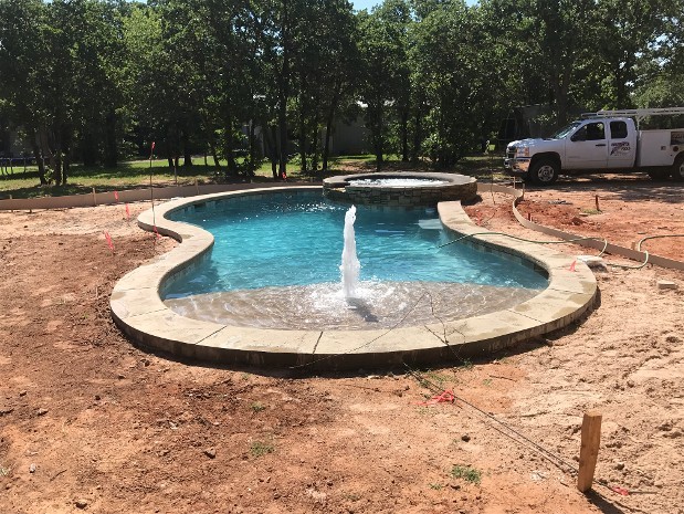 Swimming Pool With Mini Fountain